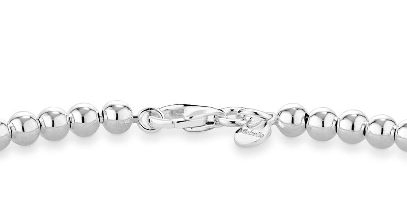 Miabella 925 Sterling Silver Italian Handmade 4mm Bead Ball Strand Chain Bracelet for Women, Made in Italy (7.50 Inches) - Image 1